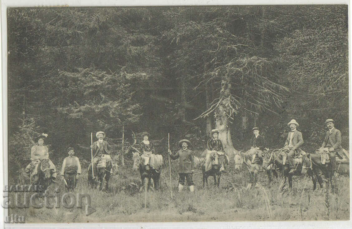 Bulgaria, Kostenets, riders - tourists, 1910