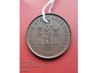 Germany-GDR-porcelain medal-750, city of Angermünde