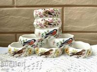 Beautiful porcelain napkin rings with birds from England