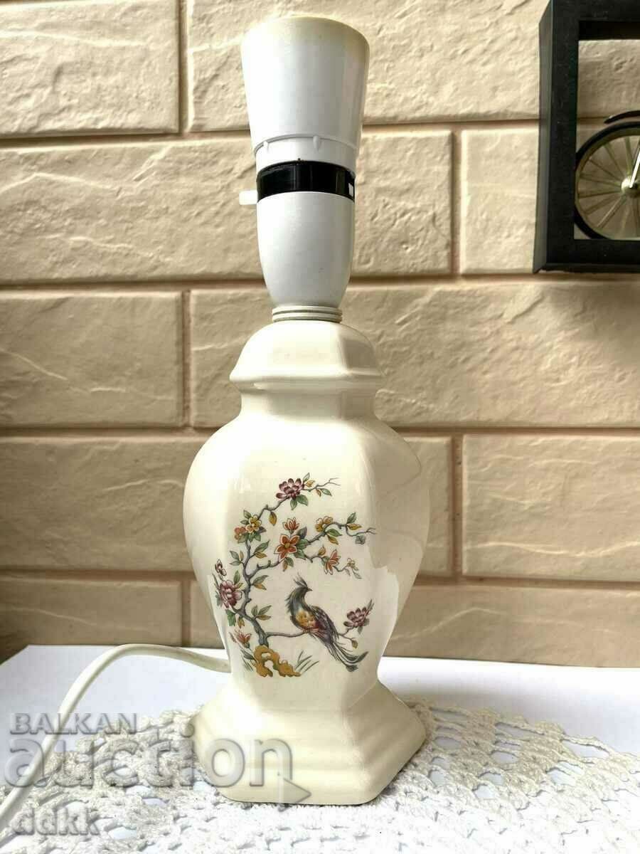 A beautiful porcelain lamp with birds from England