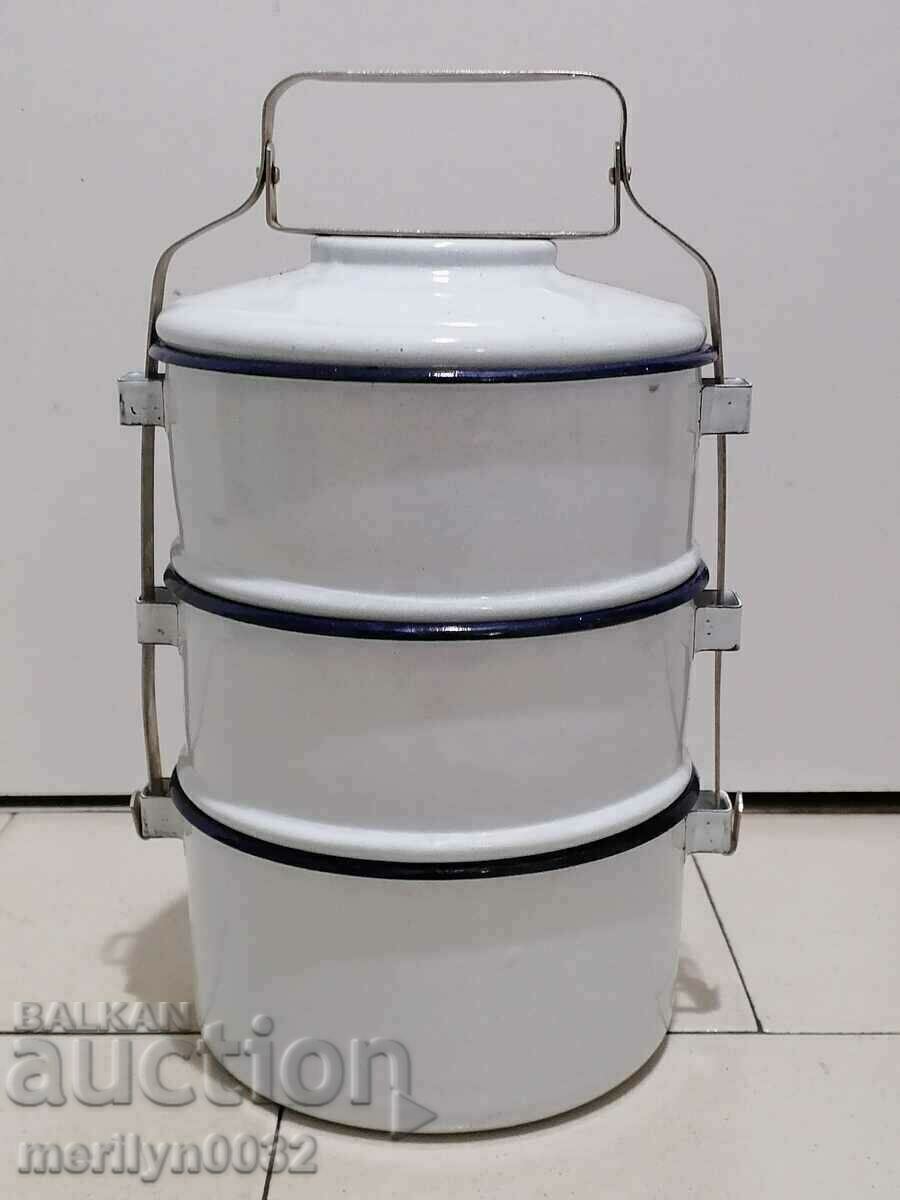 Auction Jugs for food 3 pieces seferitas metal vessel enamel NRB Auction Jugs for food 3 pieces seferitas metal vessel enamel NRB