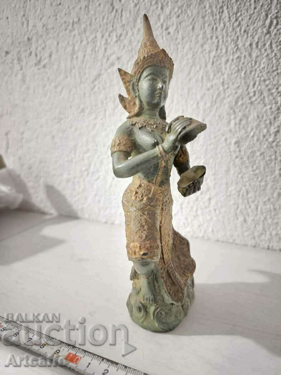 Vintage Hindu Parvati Bronze Figure - 5 Vintage Hindu Parvati Bronze Figure - 5
