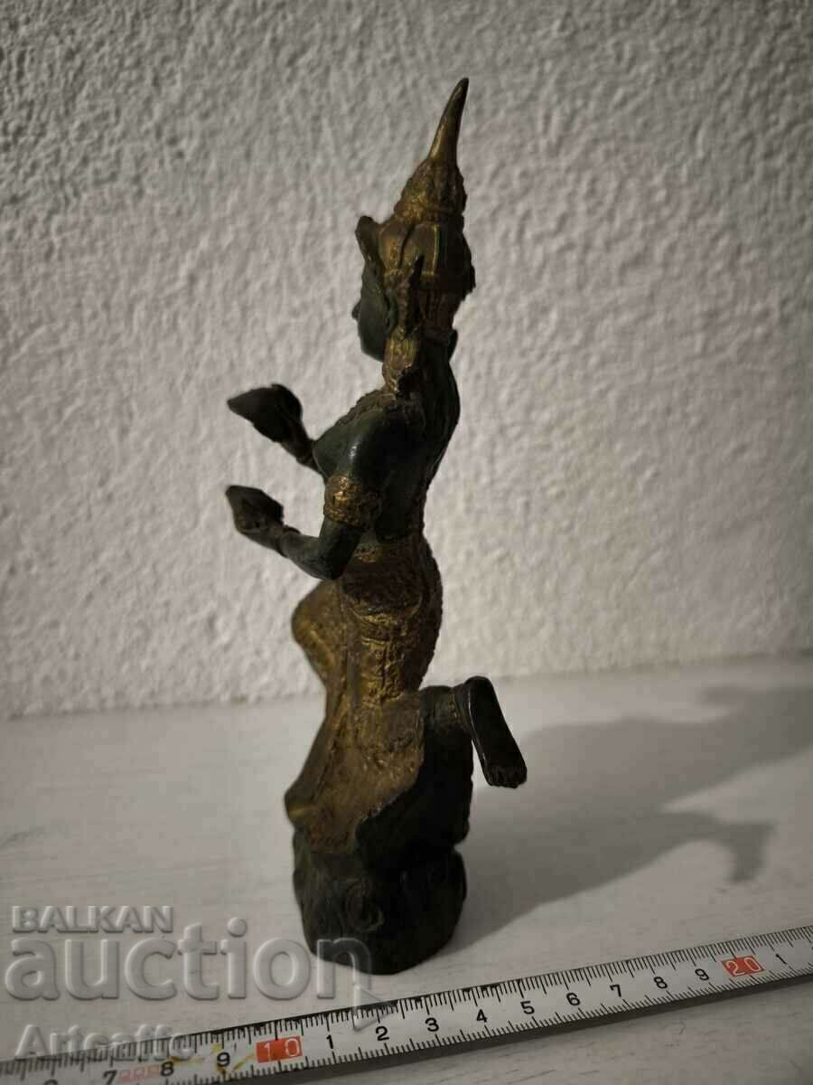 Vintage Hindu Parvati Bronze Figure - 6 Vintage Hindu Parvati Bronze Figure - 6