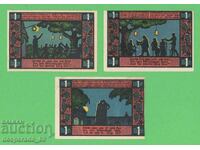 (¯`'•.¸NOTGELD (orașul Grünberg) 1921 UNC- -3 buc. bancnote •'´¯)