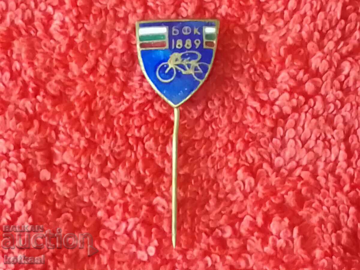 Auction Old Social Metal Pin Badge BFK 1889 Cycling Blue Enamel Auction Old Social Metal Pin Badge BFK 1889 Cycling Blue Enamel