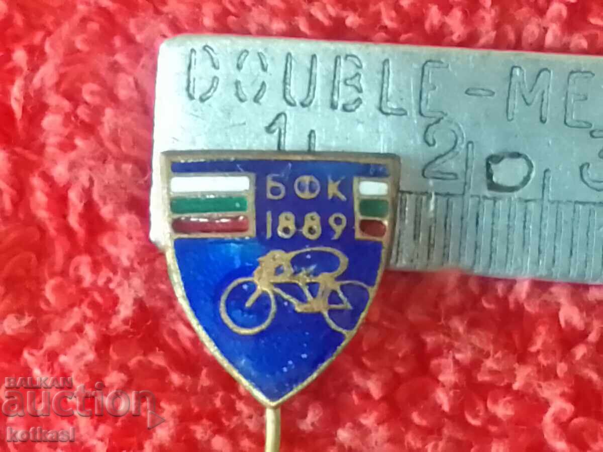 Old Social Metal Pin Badge BFK 1889 Cycling Blue Enamel Old Social Metal Pin Badge BFK 1889 Cycling Blue Enamel