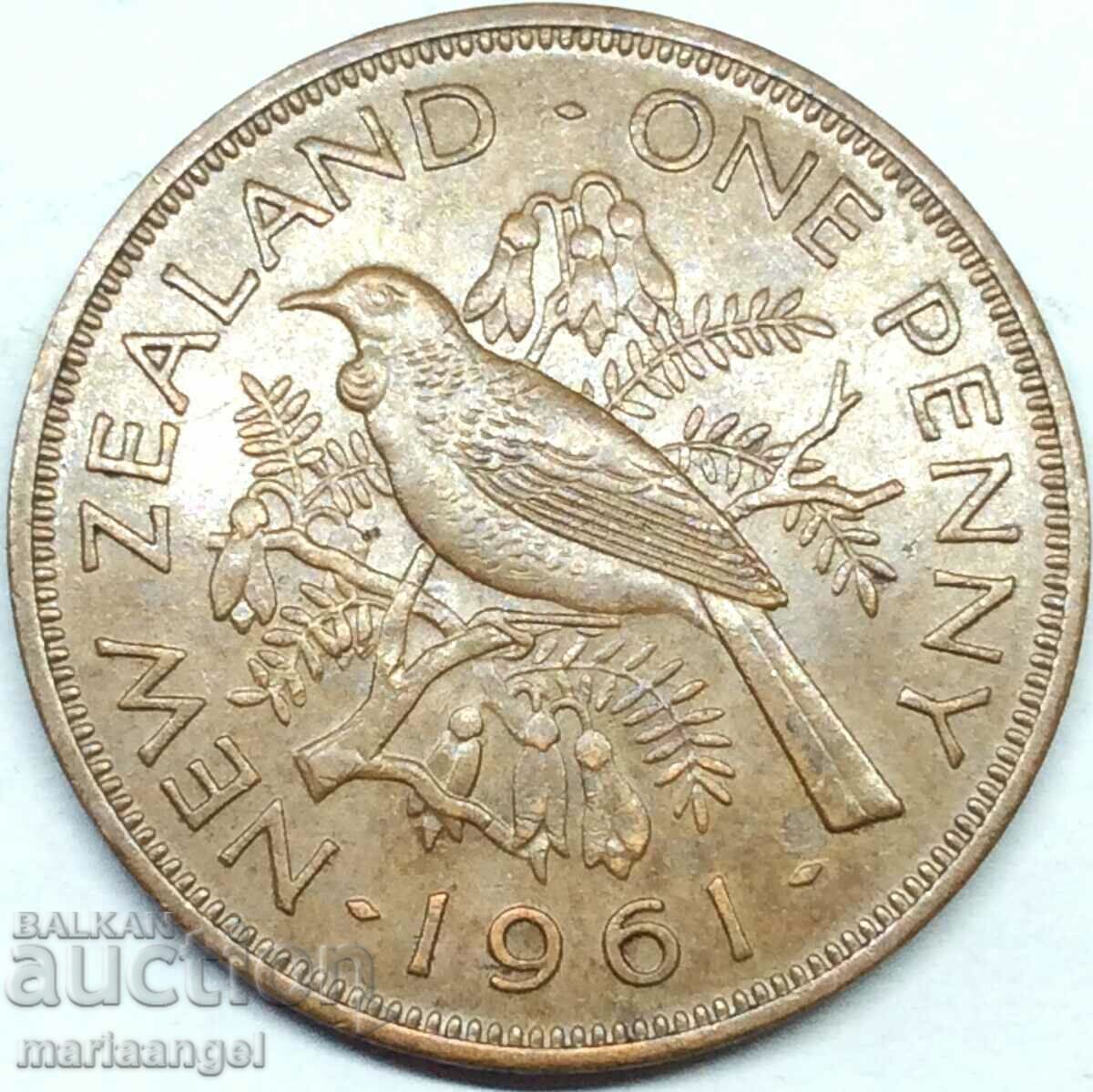 New Zealand 1 Penny 1961 Elizabeth II 30mm Χάλκινο