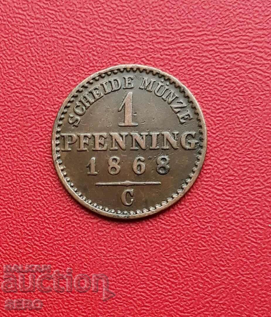 Germania-1 pfennig 1868 S-Frankfurt pe Main