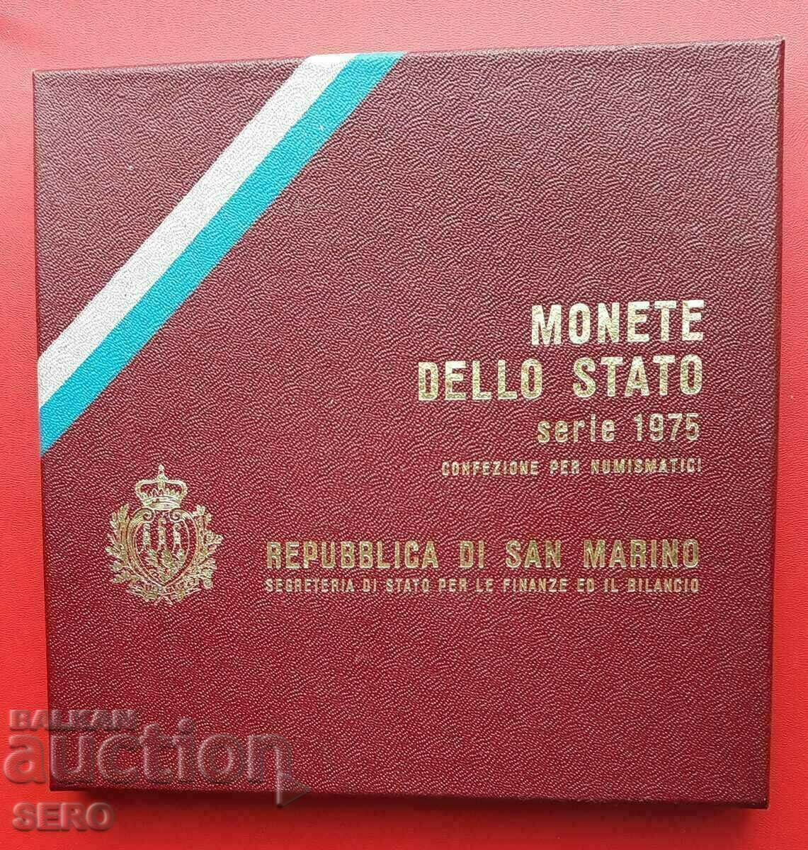 San Marino ΣΕΤ 1975 8 νομισμάτων-500 λιρέτες ασήμι