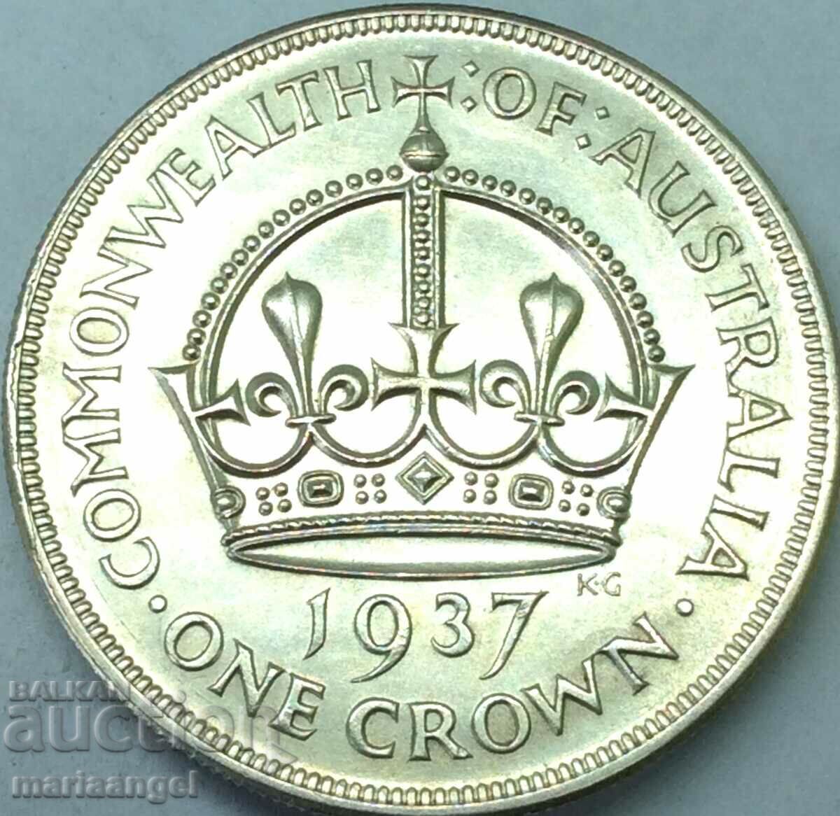 1 στέμμα 1937 Αυστραλία George VI 28,35g ασήμι