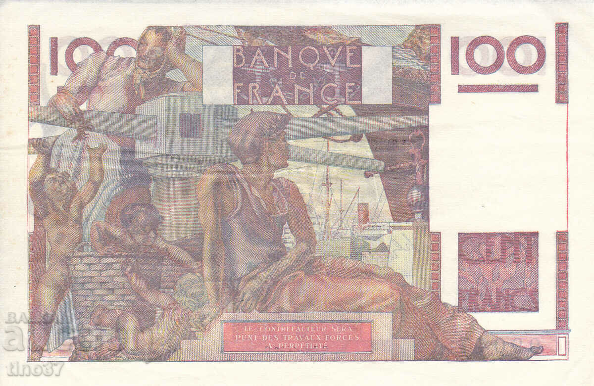 Auction tino37- FRANCE - 100 FRANC - 1953 - XF Auction tino37- FRANCE - 100 FRANC - 1953 - XF