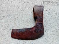 Old ax, axe, saber blade wrought iron with marking