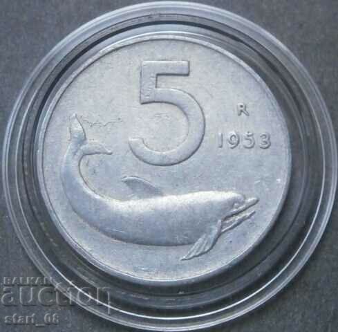 Italia 5 lire 1953