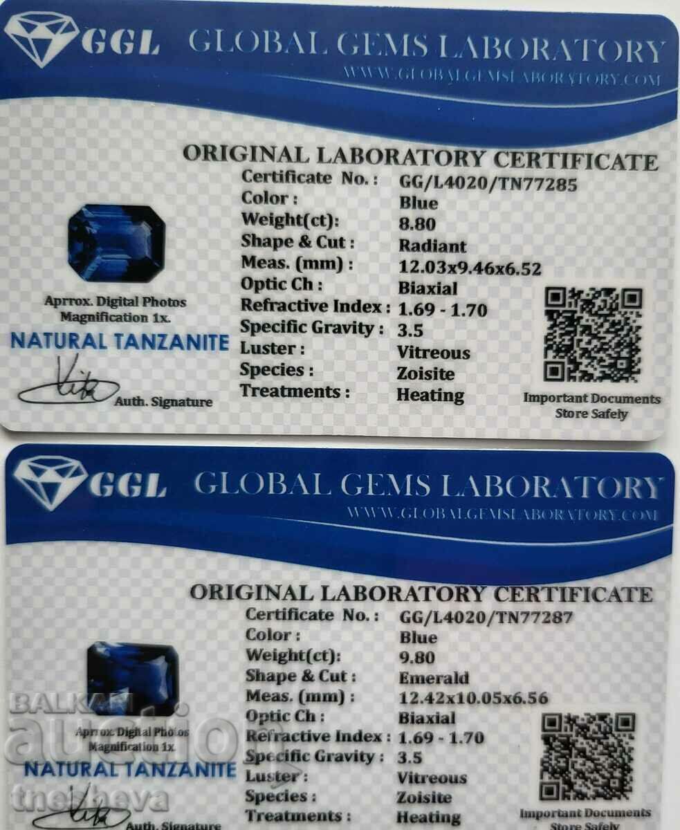 Delivery of Beautiful Tanzanites with Certificate