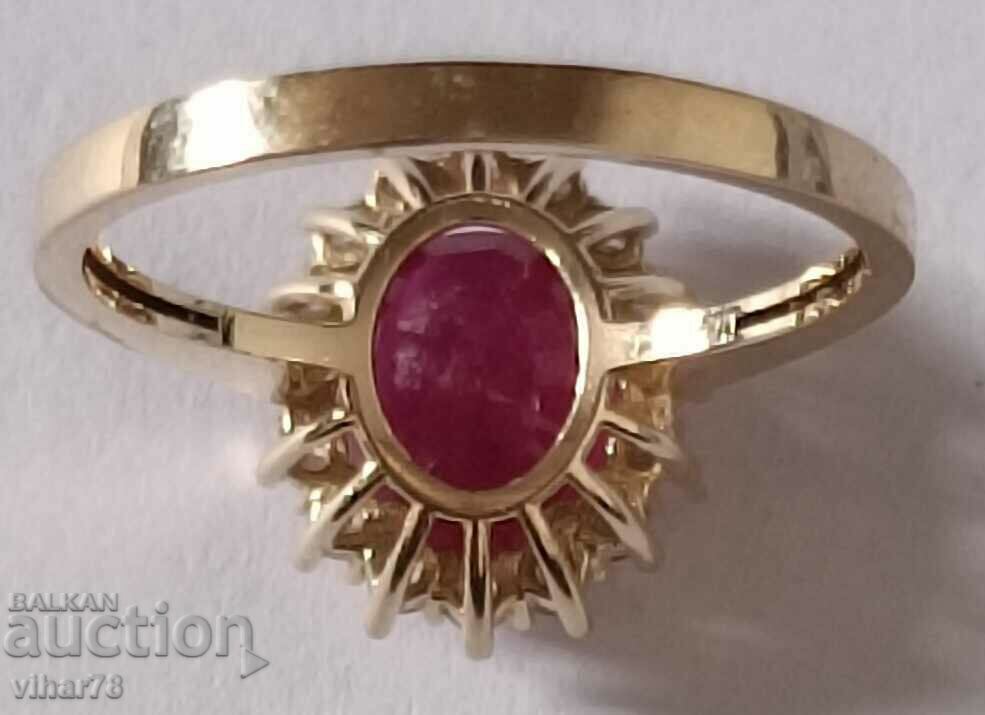 14K GOLD RING WITH RUBY - 6 14K GOLD RING WITH RUBY - 6