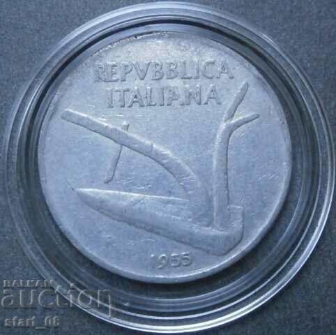 Италия 10 лири 1955