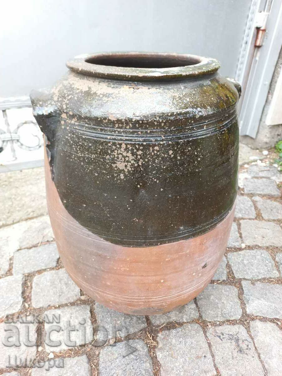 LARGE OLD POT CLAY POTTERY