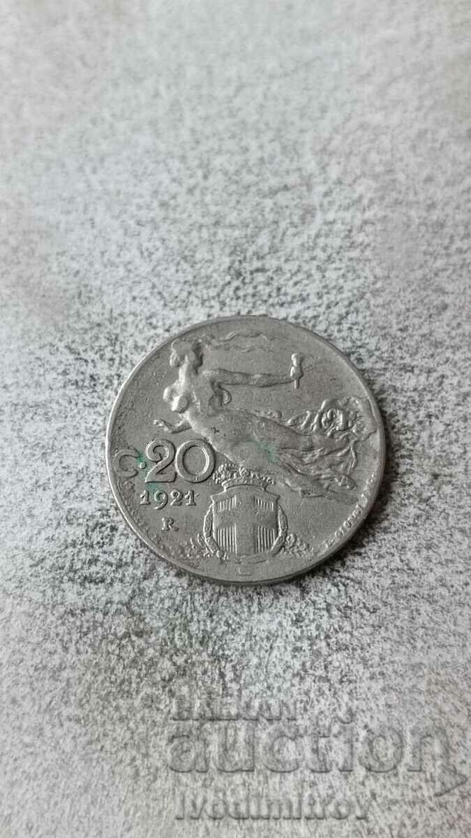 Italy 20 centesimi 1921