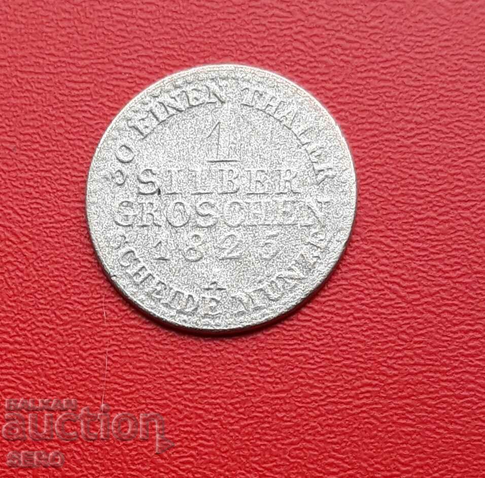 Германия-Прусия-1 ср. грош  1825-контрамарка SILVER