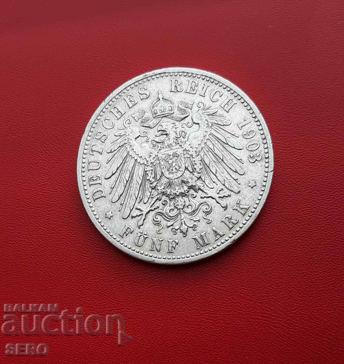 Германия-Бавария-5 марки 1903 D-Мюнхен