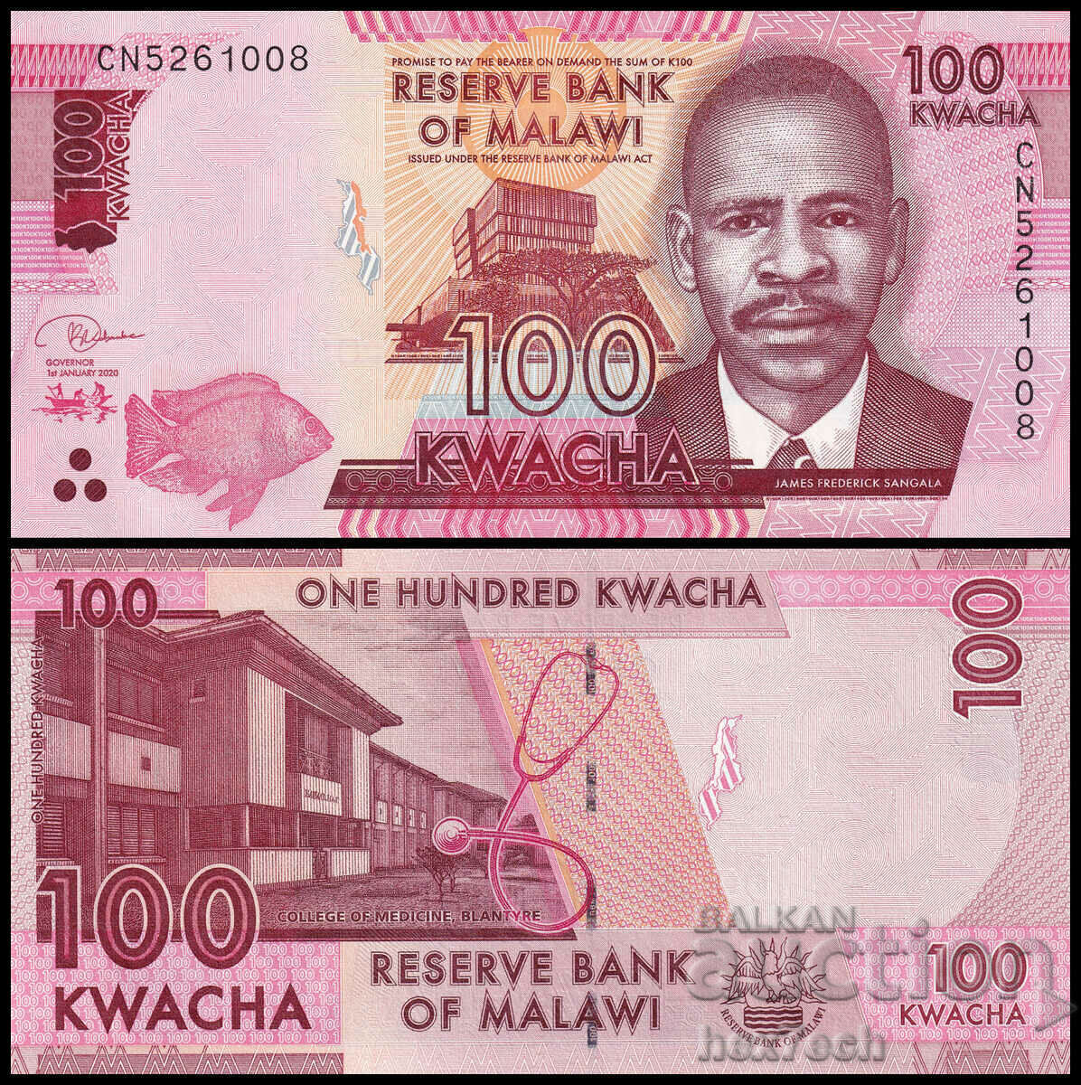 ❤️ ⭐ Malawi 2020 100 Kwacha UNC nou ⭐ ❤️