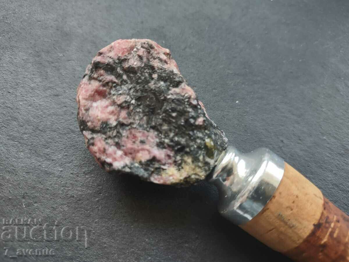 Auction Old cork with cork, stone - natural Rhodonite, art Auction Old cork with cork, stone - natural Rhodonite, art