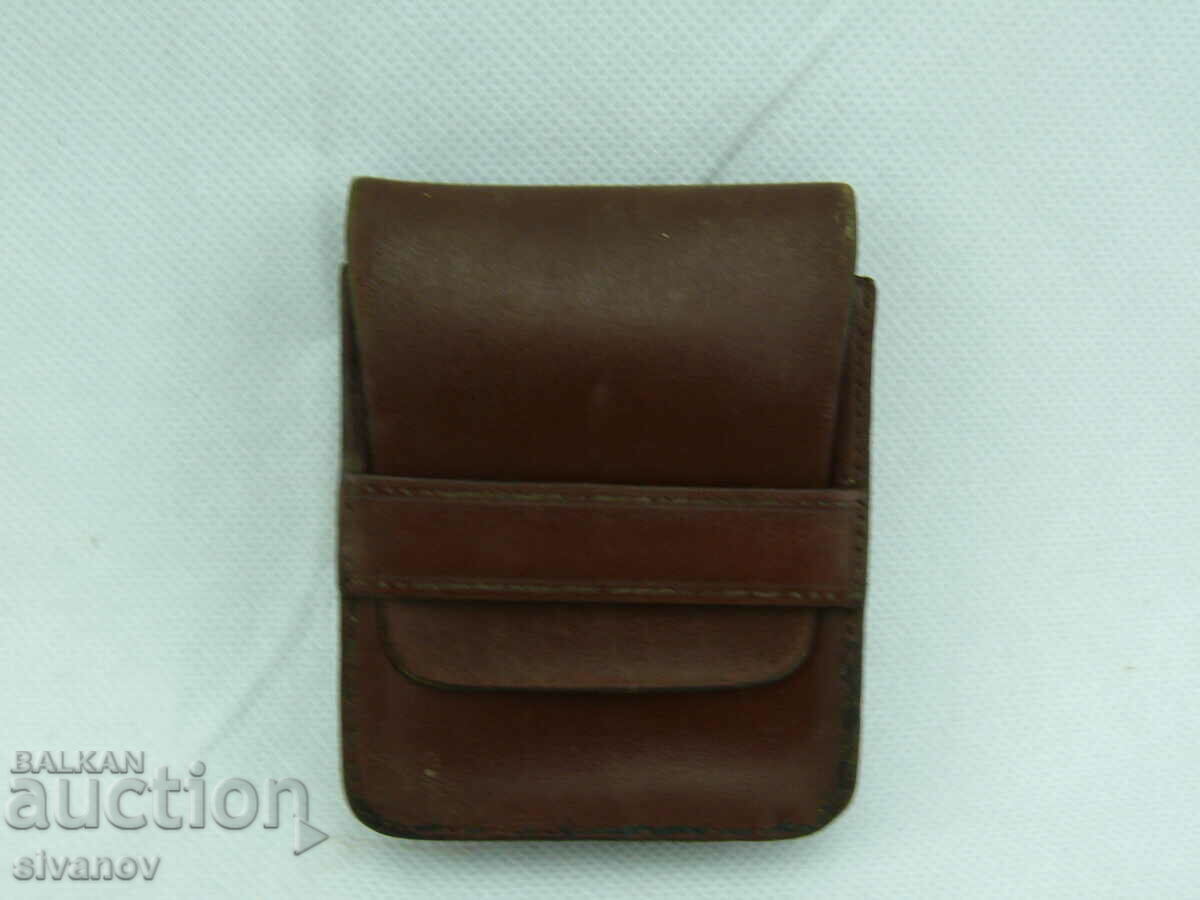 Old leather cigarette or card case #2322