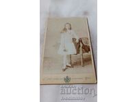 Photo Young girl in a white dress Cardboard