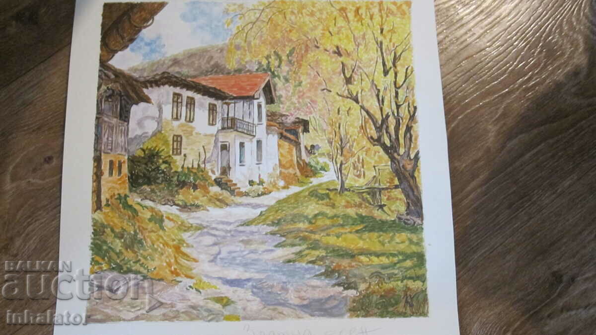 Watercolor - golden Autumn - 30 - 30 cm