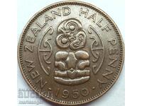 1/2 Penny 1950 New Zealand George VI UNC 25mm