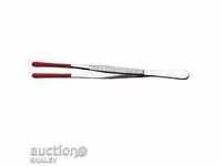 Pensetă pentru monede - cu acoperire de cauciuc la vârf (699)