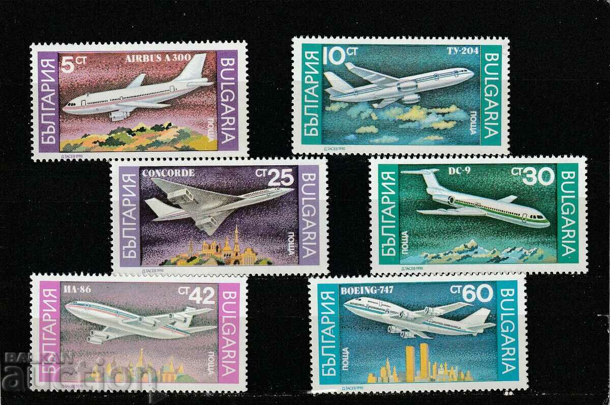 Bulgaria 1990. Airplanes BK№ 3872/7 clean