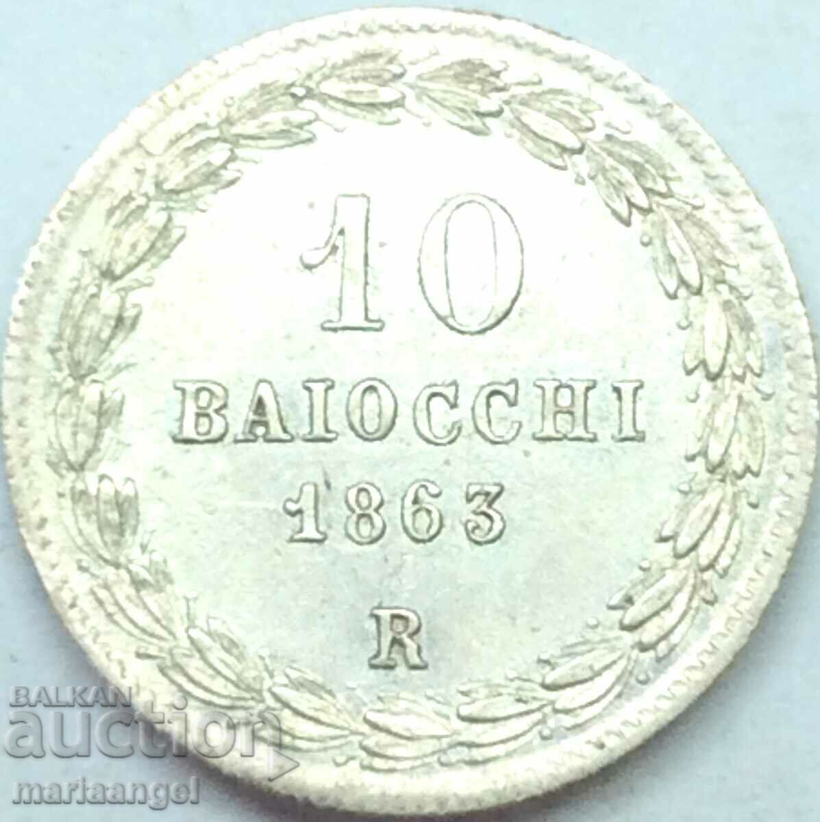 10 Baiochi 1863 Vatican Rome - rare