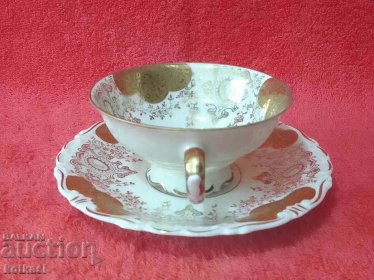 ALKA KUNST double old porcelain set cup plate gilding with price 55.50 BGN | € 28.38