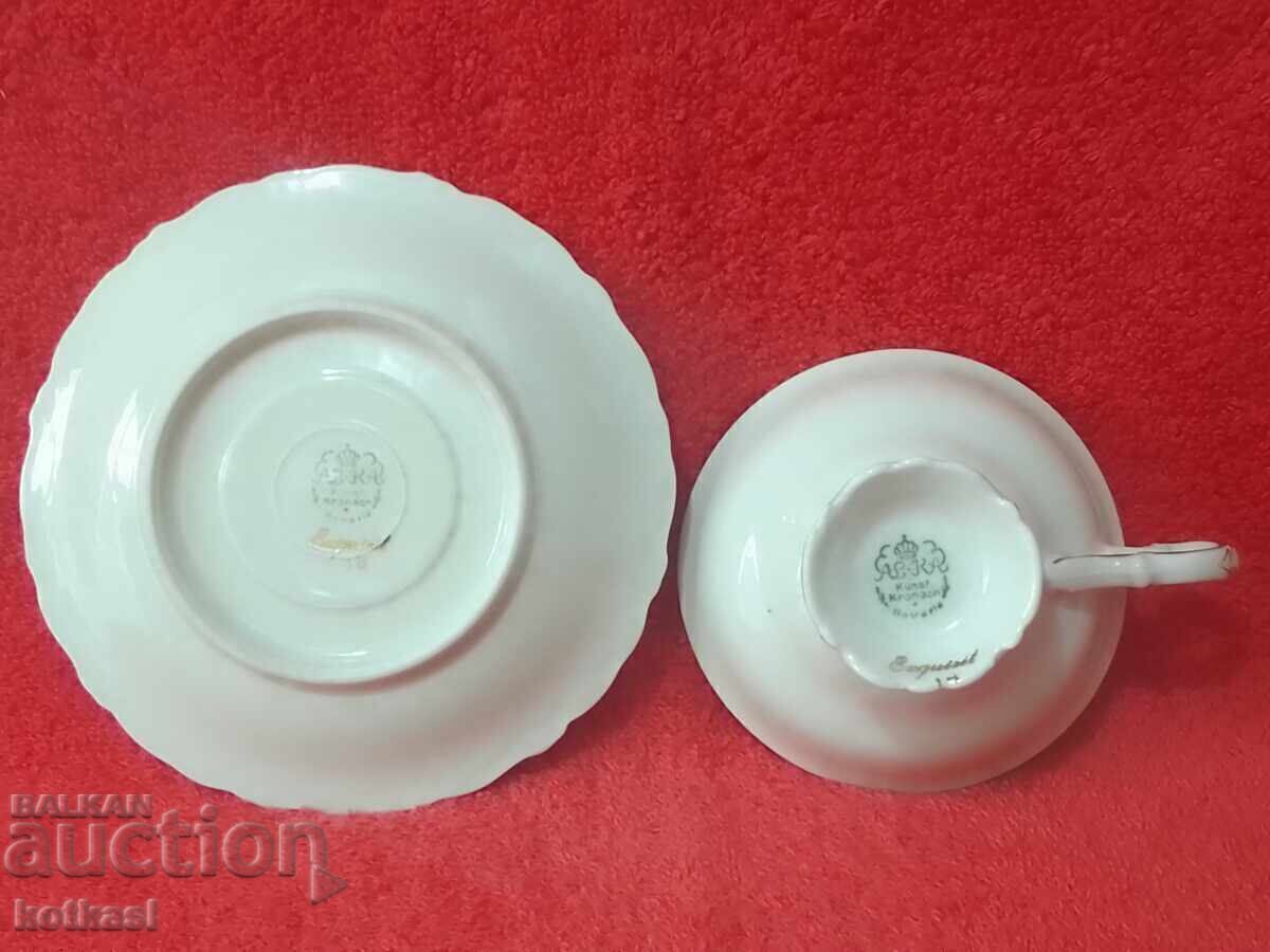 ALKA KUNST double old porcelain set cup plate gilding - 6