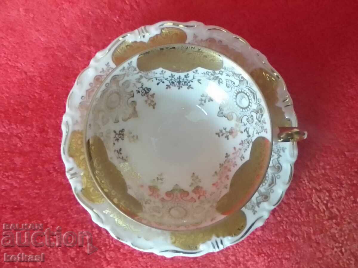 ALKA KUNST double old porcelain set cup plate gilding - 7
