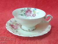 Old porcelain set cup plate gilding ALKA KUNST collection