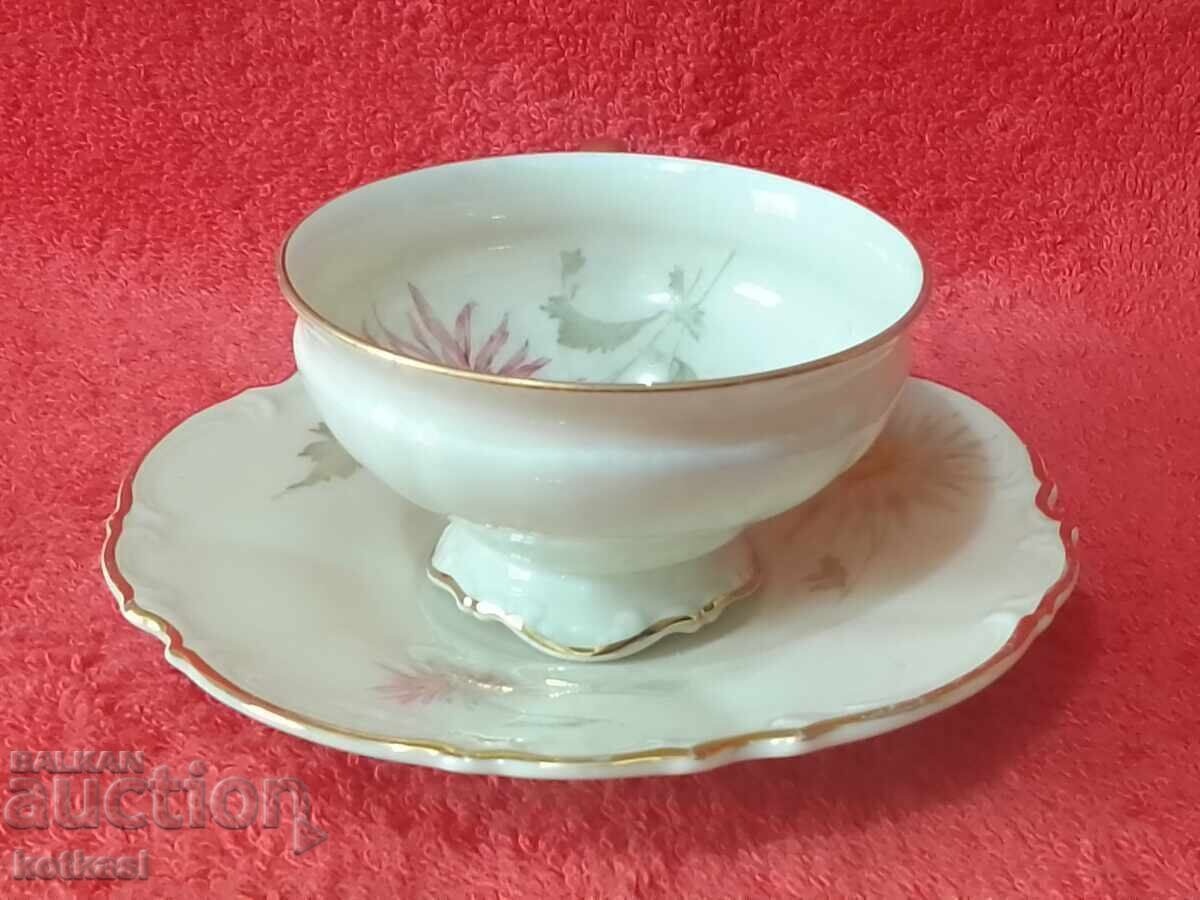 Auction  Old porcelain set Mocha gilding Hutschenruther collection