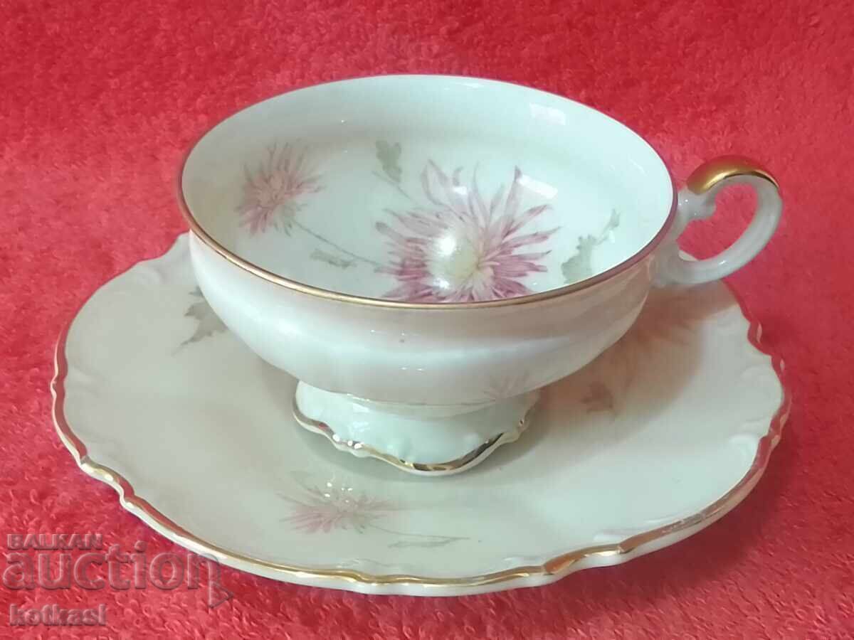 Old porcelain set Mocha gilding Hutschenruther collection