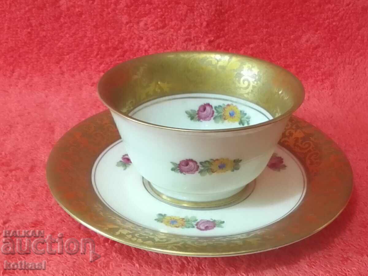 Auction Double old porcelain set cup plate gilding Rosenthal Mocha Auction Double old porcelain set cup plate gilding Rosenthal Mocha