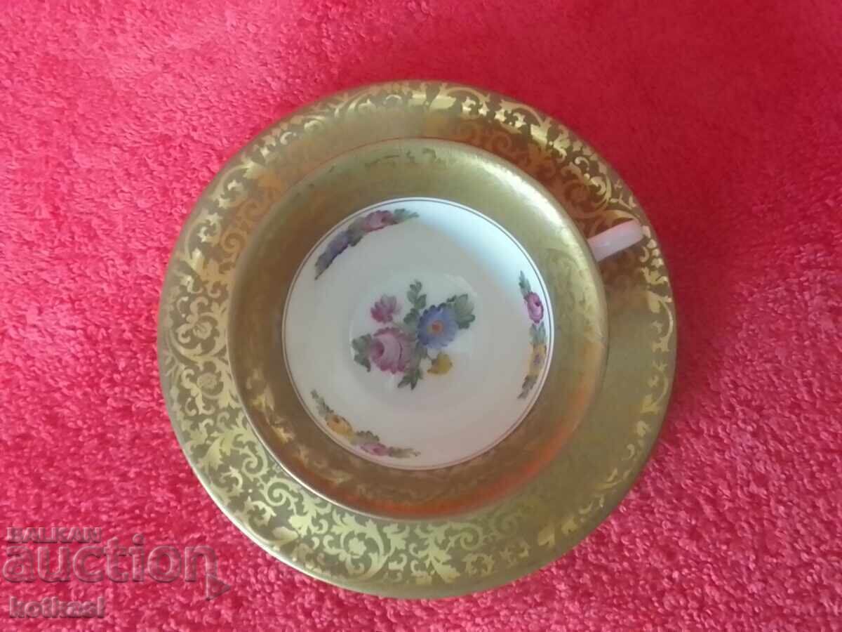Double old porcelain set cup plate gilding Rosenthal Mocha - 6 Double old porcelain set cup plate gilding Rosenthal Mocha - 6