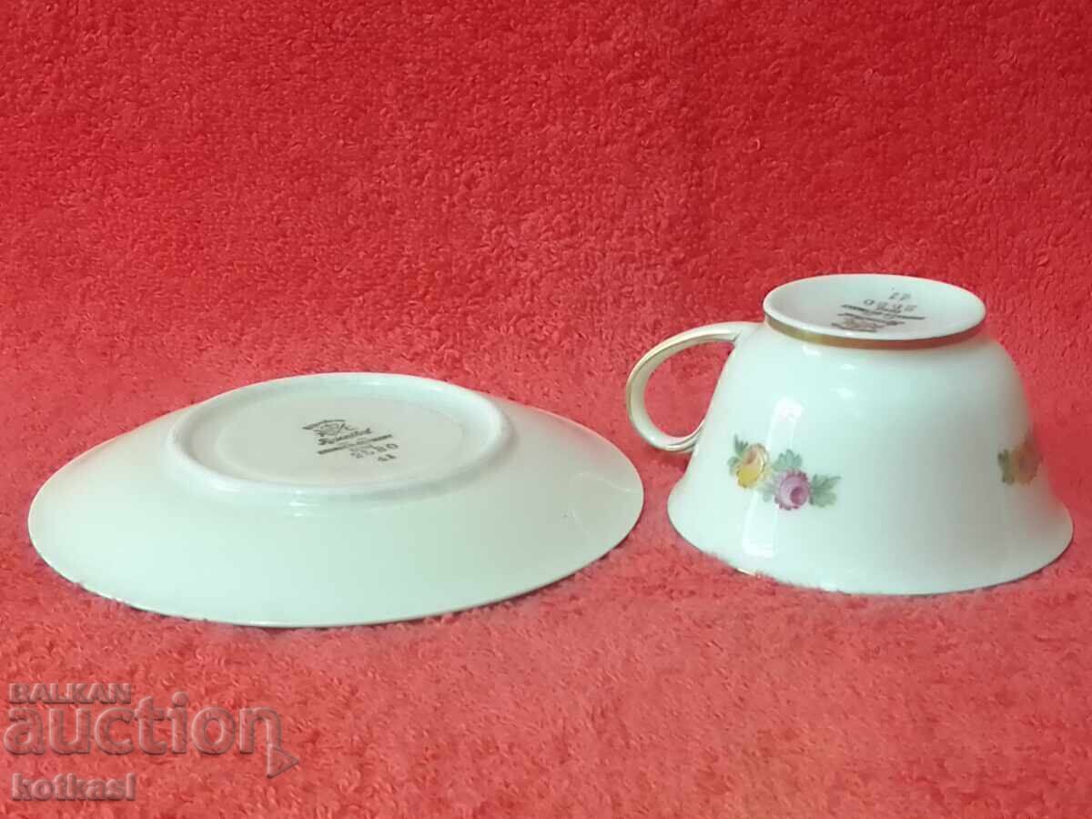 Double old porcelain set cup plate gilding Rosenthal Mocha - 7 Double old porcelain set cup plate gilding Rosenthal Mocha - 7