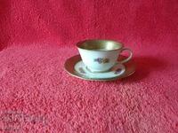 Double old porcelain set cup plate Rosenthal gilt