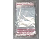 Pack of 100 bags with a zipper / with a groove / size 7/9 cm