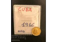 Moneda de aur Cuba 1916