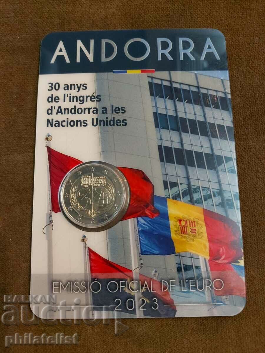 Ανδόρα 2023 - 2 ευρώ - 30 χρόνια - Είσοδος της Ανδόρας στον ΟΗΕ