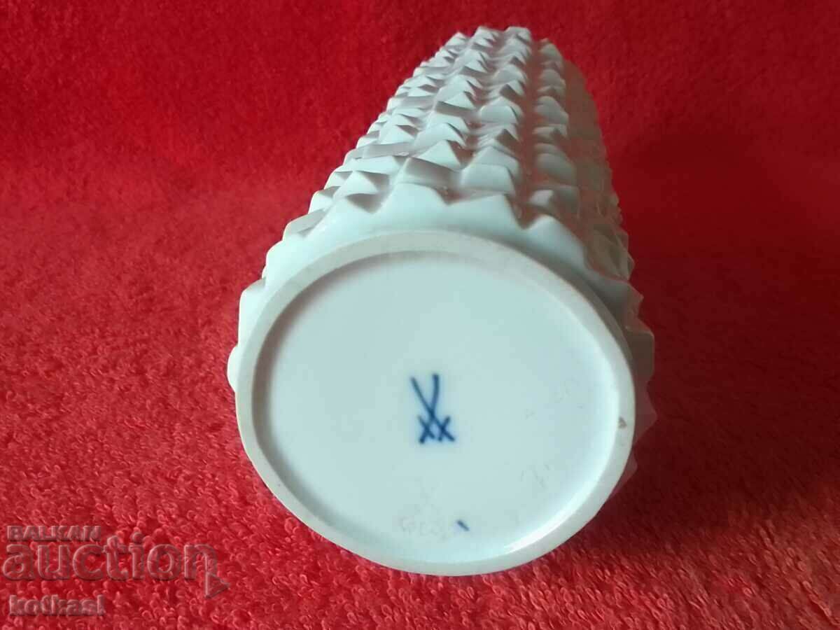 Old White Porcelain Vase Germany Meissen Meissen - 7