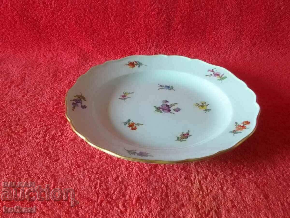 Old porcelain plate gilt Germany Meissen Meissen - 5