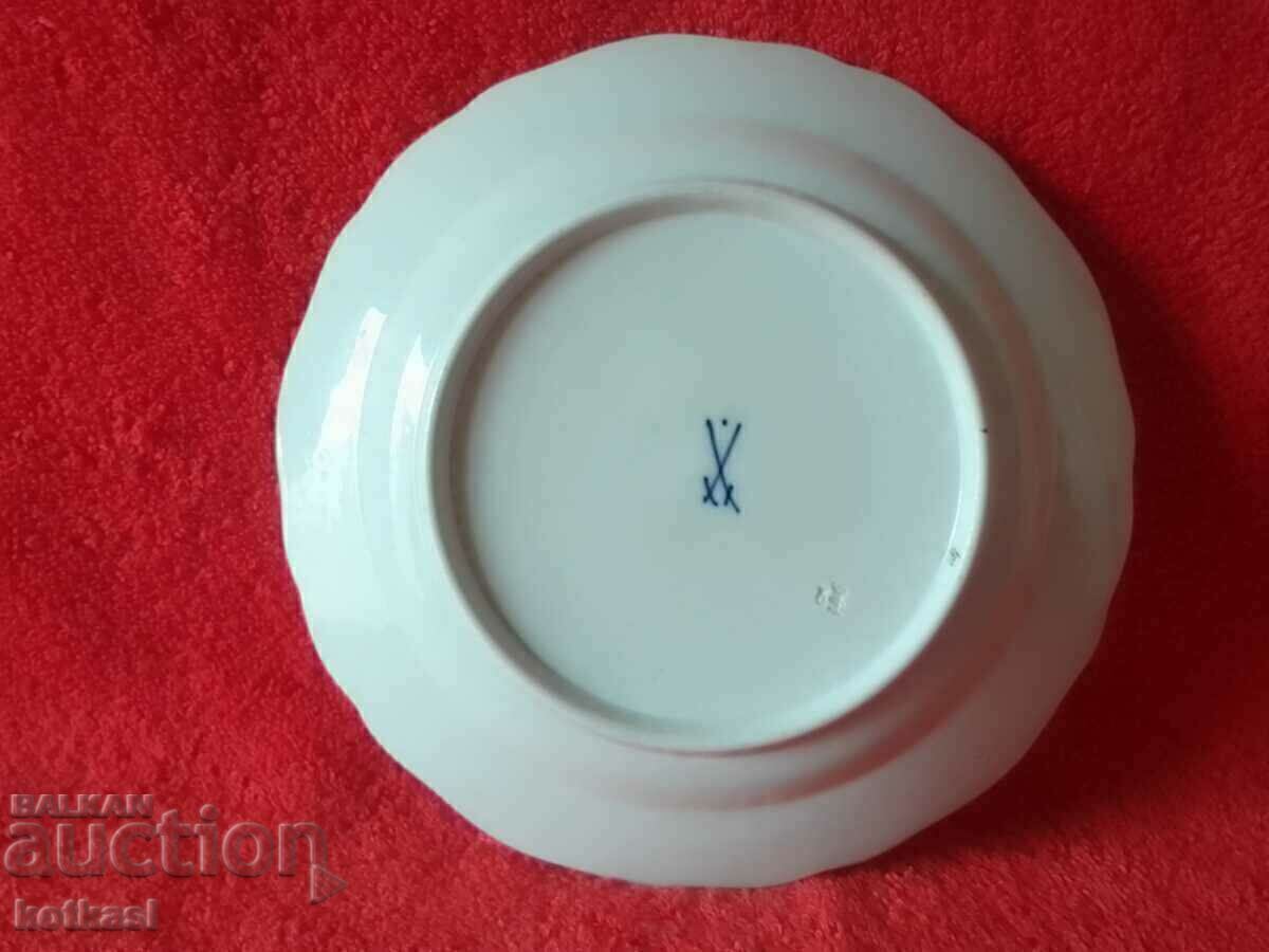 Old porcelain plate gilt Germany Meissen Meissen - 6