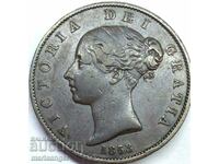 Marea Britanie 1/2 penny 1853 9.61g 28mm bronz